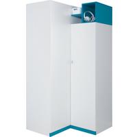 DREHTÜRENSCHRANK ENNA 95/195/95cm 2-türig Weiß - Blau/Weiß, Holzwerkstoff (95/195/95cm) - MASSENO