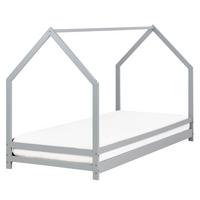 KINDER-HAUSBETT Grau 90-200 cm Appy - Grau, Holz (90/200cm) - Beliani