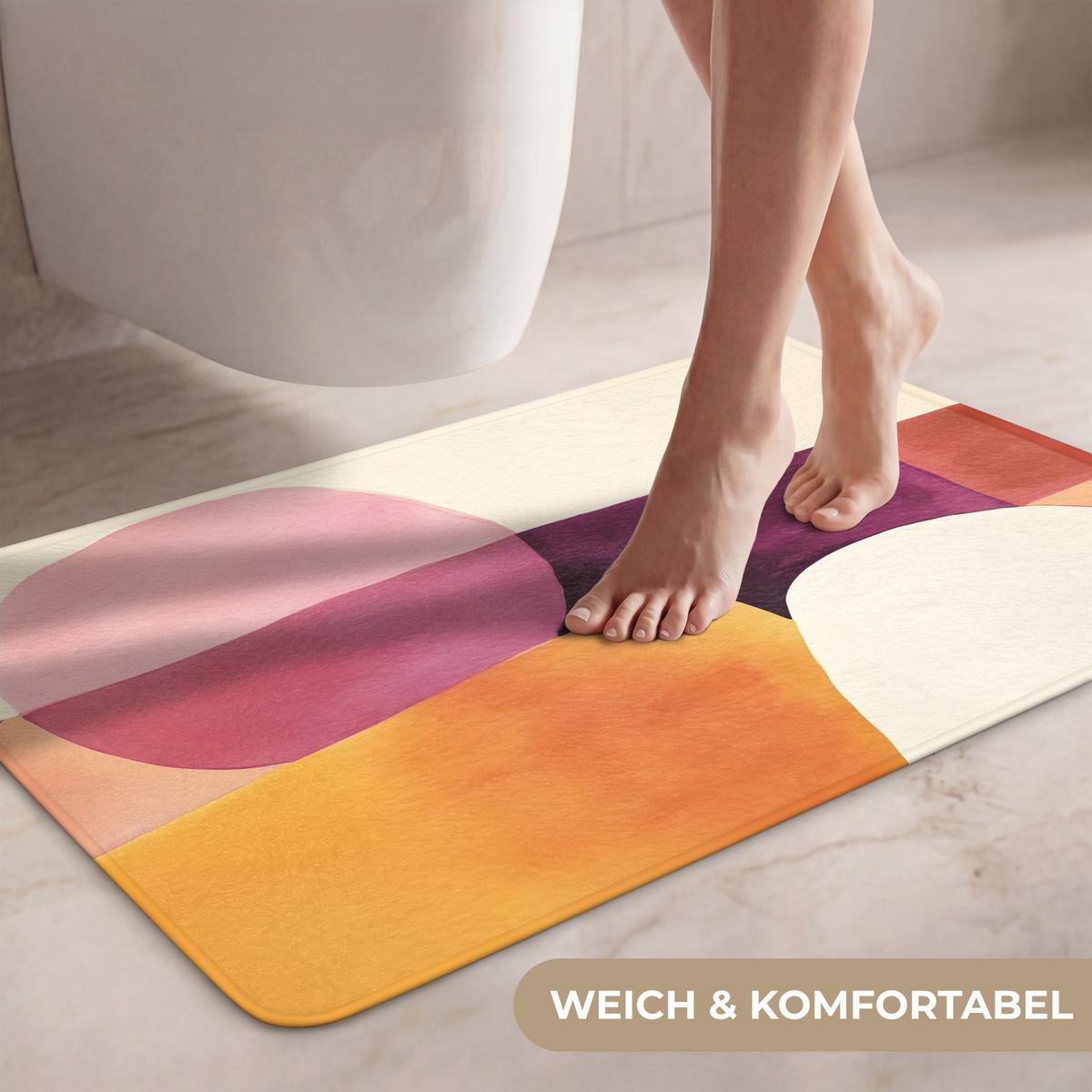 WC-VORLEGER Formen - Abstrakt - Farbenfroh Toilettenteppich 80x50 cm - Terracotta, Textil (80/1cm) - OnlyWow