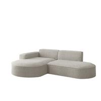 ECKSOFA Palma Xs Ottomane Ascot Bukla - Perlmutt, Holzwerkstoff/Textil (236/165cm) - Fun Möbel