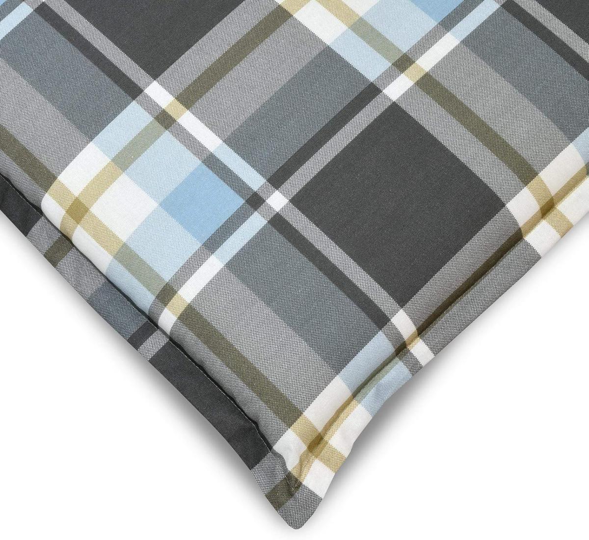 NIEDERLEHNERAUFLAGE Sunny BK 100x50x6cm Blau Kariert (8tlg) - Blau, Textil (50/6/100cm) - Beautissu 