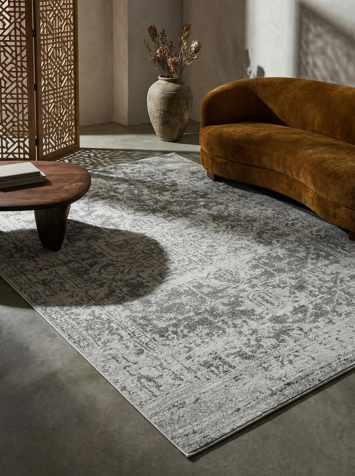 TEPPICH LODI-Lambro, im Vintage-Stil, Silbergrau, 120 x 170 cm - Grau, Textil (170/120cm) - KADIMA DESIGN