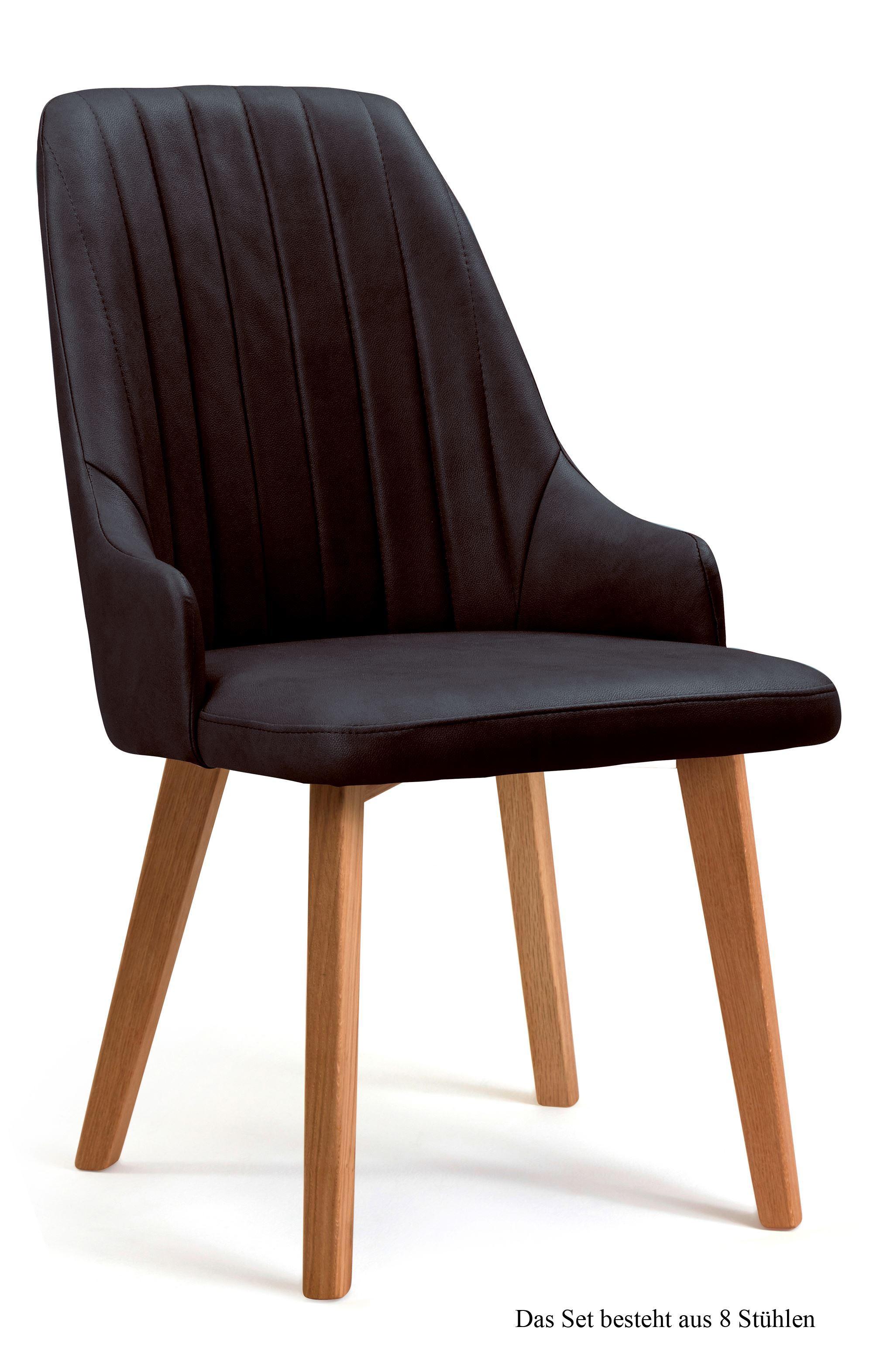 ESSZIMMERSTUHL (8er-Set) Daryl 52x91x60 Eiche geölt/Espresso - Eichefarben/Dunkelbraun, Kunststoff (60/91/52cm) - 58aufmkessel