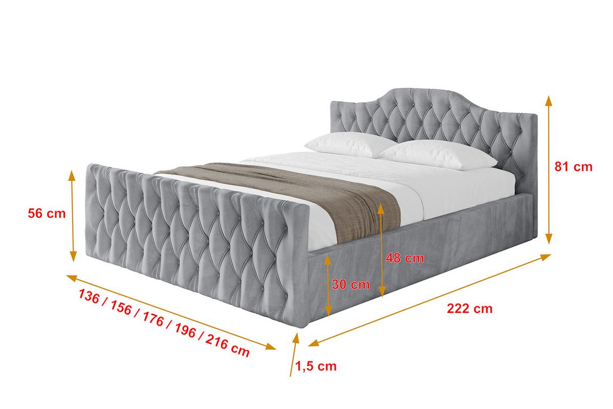 POLSTERBETT mit Bettkasten, Fußteil und Lattenrost, Boxbett mit Matratze H3/H4 - FALIO-Z-V1 120x200 Hellgrau - Hellgrau, Holzwerkstoff/Textil (120/200cm) - ALTDECOR