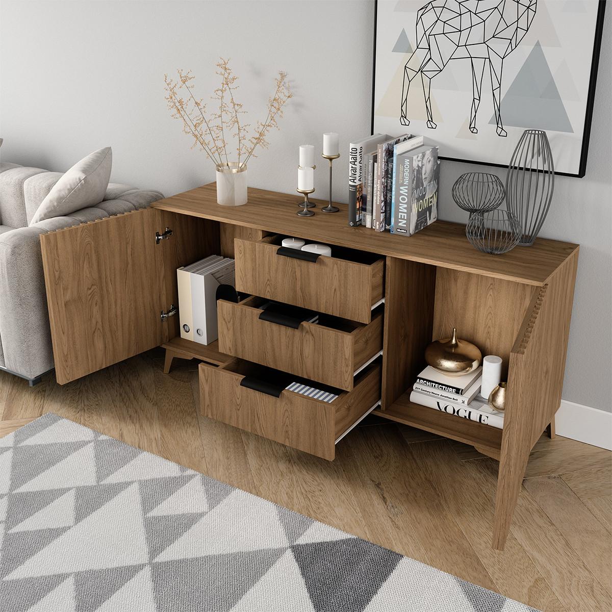 SIDEBOARD Esteban Holz - Braun, Holzwerkstoff (80/32/80cm) - Petits-meubles
