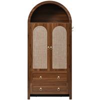 SIDEBOARD rattan bogen walnuss 180cm vintage - Walnussfarben, Holzwerkstoff (80/180/40cm) - Urban Meuble