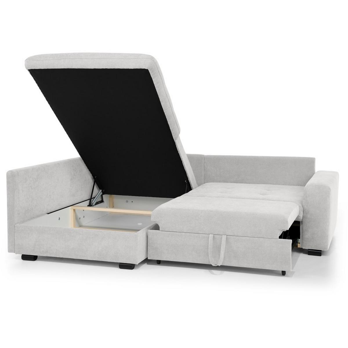 ECKSCHLAFSOFA Ramo mit Bettkasten, Topper gratis, Beige, links - Beige/Schwarz, Textil (190/229cm) - Beautysofa