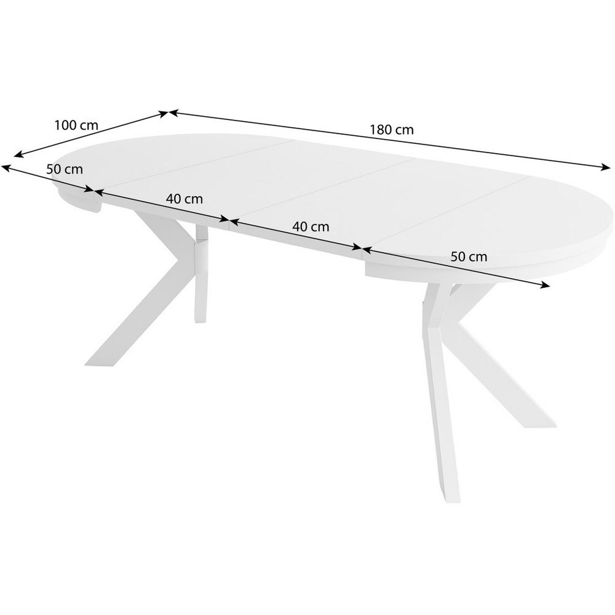 ESSTISCH Bilbao, Runder, mit Metallbeinen, eiche Artisan+Weiß - Eiche Artisan/Weiß, Holzwerkstoff/Metall (100/100/77cm) - Beautysofa
