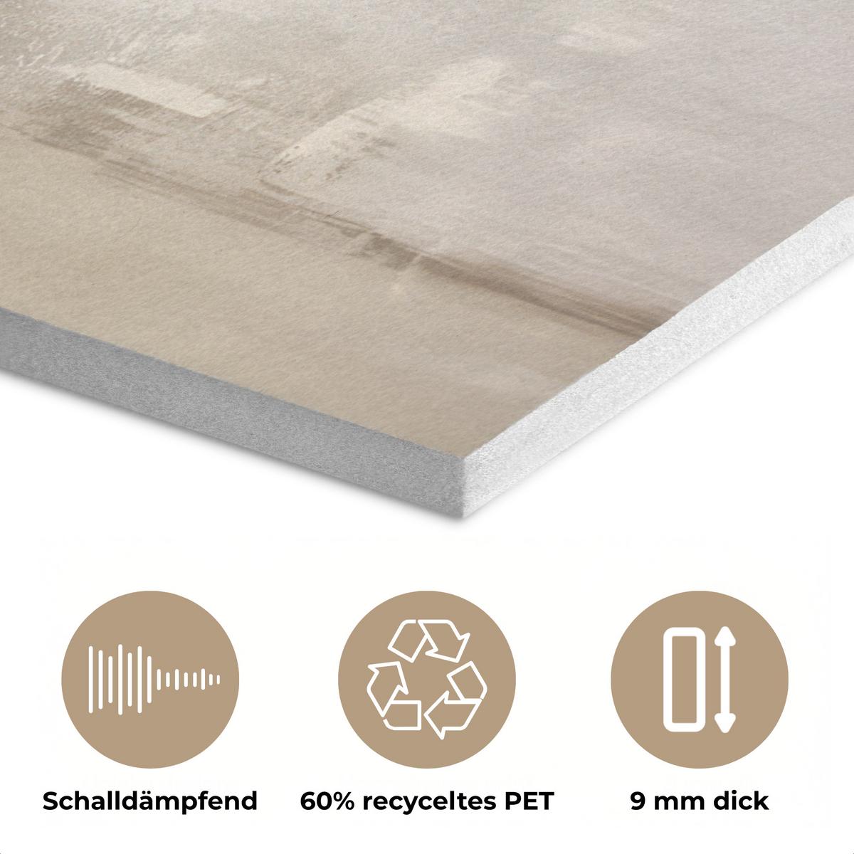 AKUSTIKBILD Moderne Kunst - Abstrakt - Beige Kunstdruck Schlafzimmer 50x70 cm - Beige, Kunststoff (50/70/0.9cm) - MuchoWow