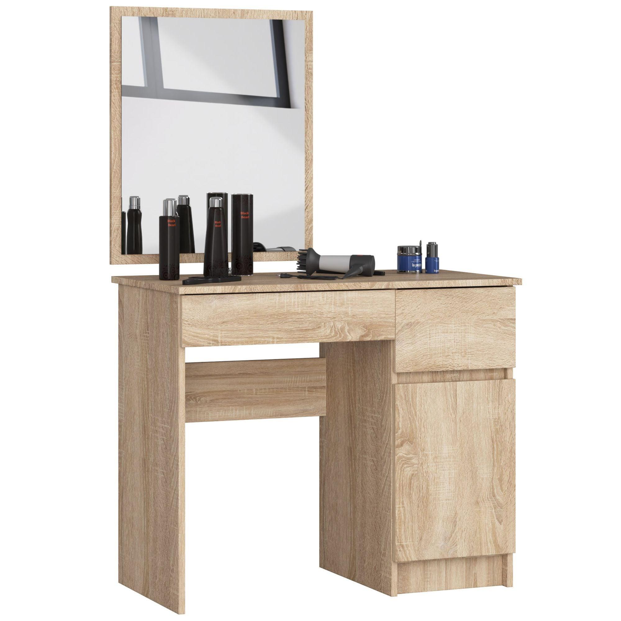SCHMINKTISCH mit Spiegel - Sonoma Eiche, Holzwerkstoff (90/142/50cm) - RAUMHIRSCH FURNITURE