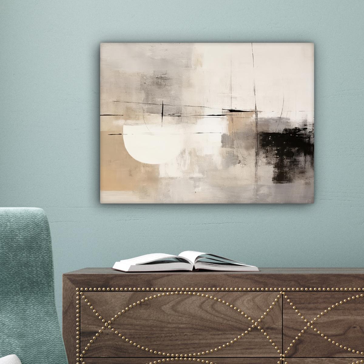 LEINWANDBILD Abstrakt - Kunst - Grau Wandbild 40x30 cm - Hellgrau, Textil (40/30cm) - MuchoWow