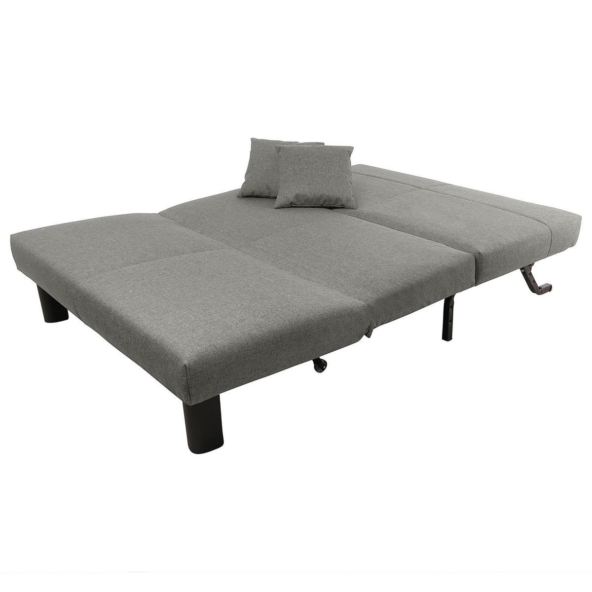 FALTSOFA Kalomira Bezug Flachgewebe Metall schwarz / hellgrau - Hellgrau, Kunststoff (145/84/100cm) - 58aufmkessel