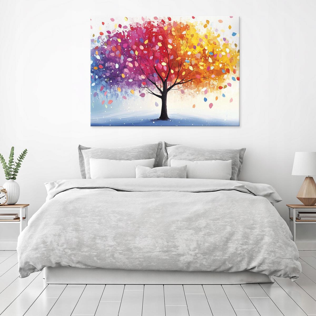 LEINWANDBILD Abstrakt Baum Modern 120x80 - Multicolor, Holzwerkstoff (120/80cm) - Wallarena