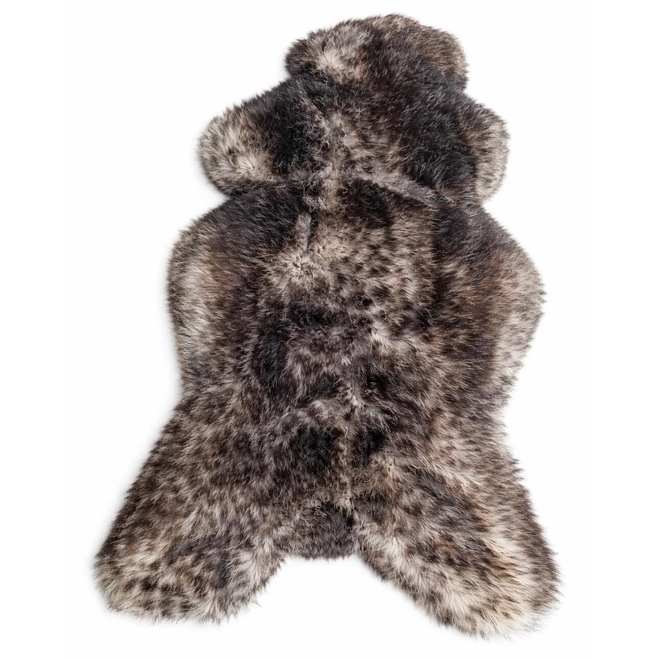 SCHAFFELL Premium Lammfell Natur ungeschoren weiche Wolle Schwarz geflammt ca. 115 cm - Schwarz Hochglanz, Fell (65/115cm) - Provellus