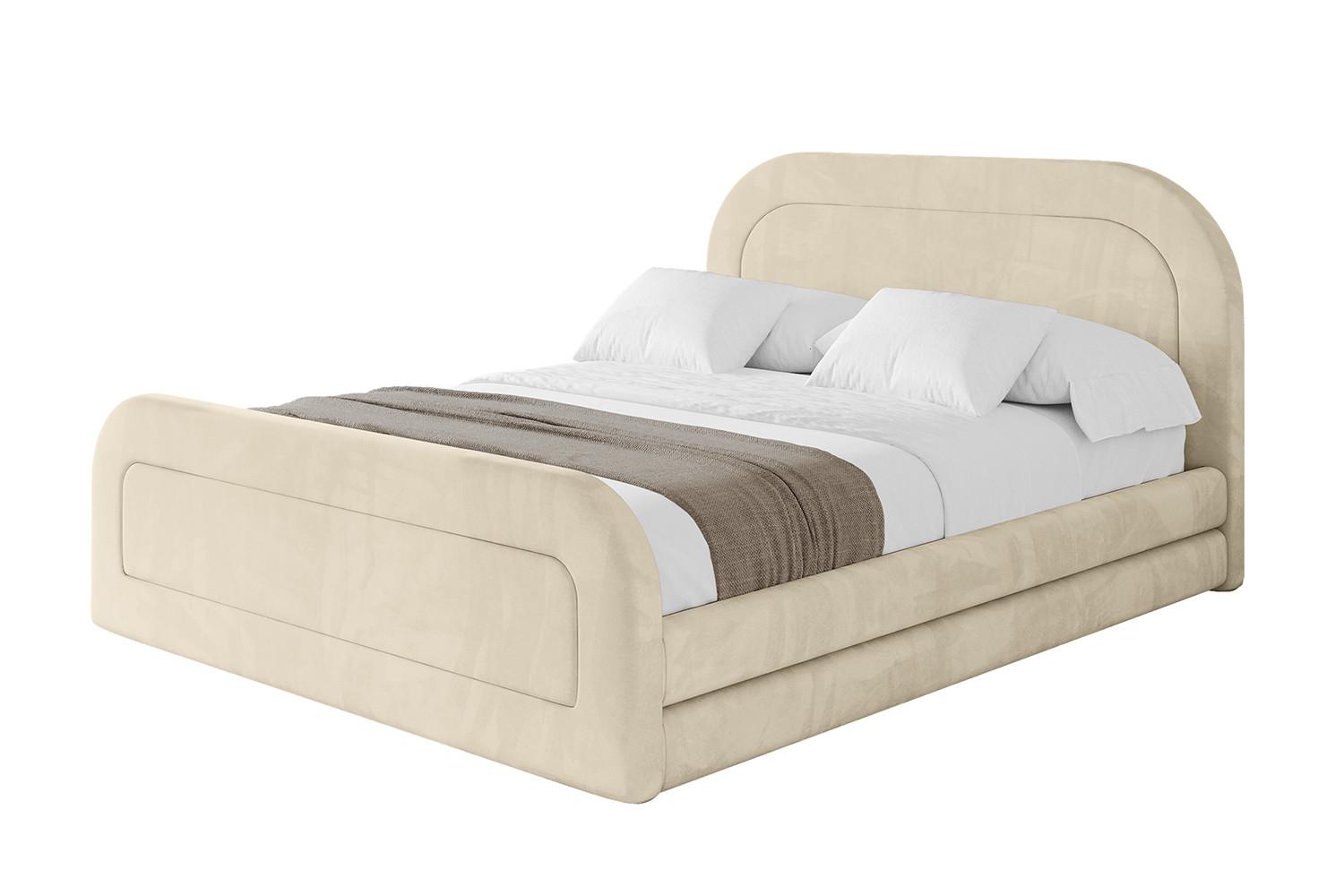 POLSTERBETT mit Bettkasten, Fußteil und Lattenrost, Boxbett ohne Matratze - LERIS-Z 180x200 Beige - Ecru, Holzwerkstoff/Textil (180/200cm) - ALTDECOR