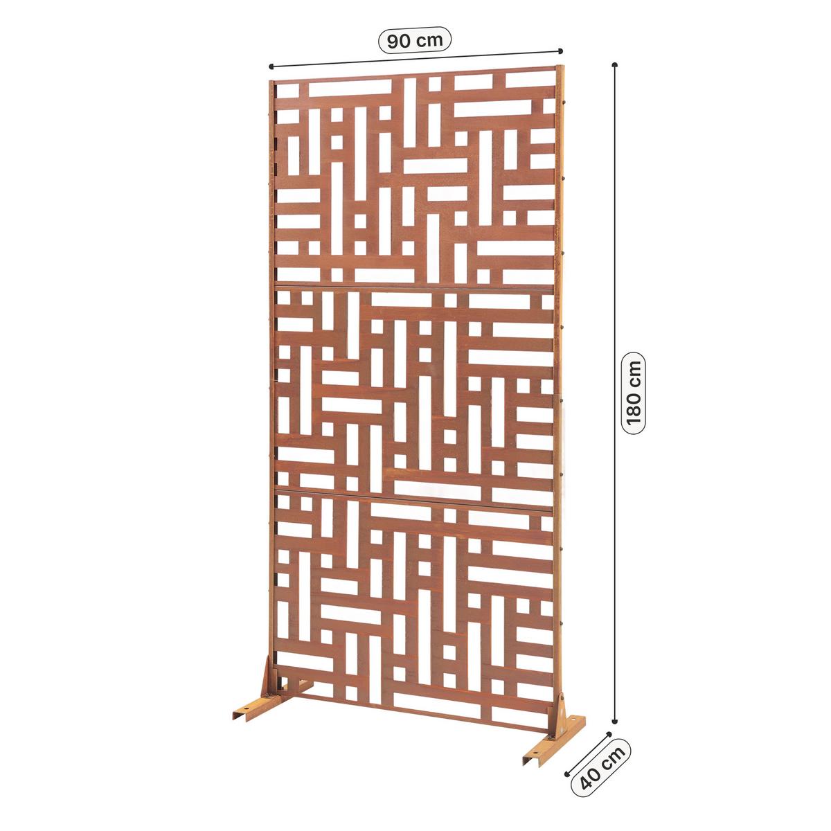 TRENNWAND Bernalda - Rostfarben, Metall (90/180cm) - casa.pro
