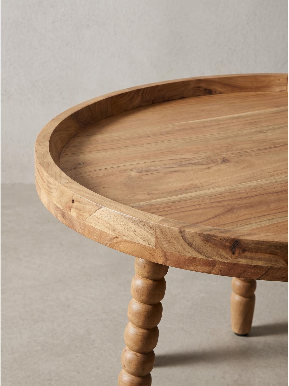 COUCHTISCH MORAVA, Akazie Massivholz, Ø 60 x 40 cm - Braun/Akaziefarben, Akazienholz/Holz (60/60/40cm) - KADIMA DESIGN