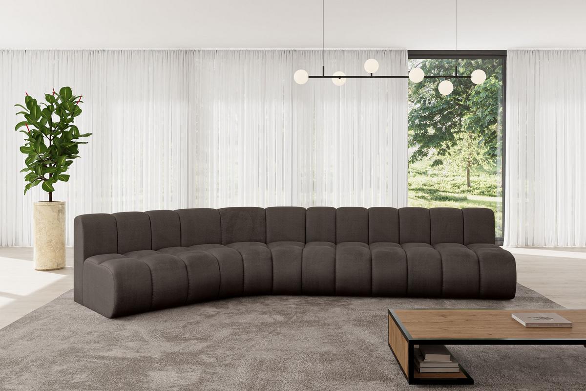ECKSOFA modulares Sofa Montra-L2 - 381x174x70 cm Braun - Braun, Holzwerkstoff/Textil (381/174cm) - ALTDECOR