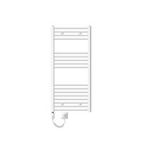 BADHEIZKÖRPER elektrisch Sahara 600x1200 mm Weiß gerade mit Heizstab 1200W - Weiß, Metall (3/120/60cm) - LuxeBath