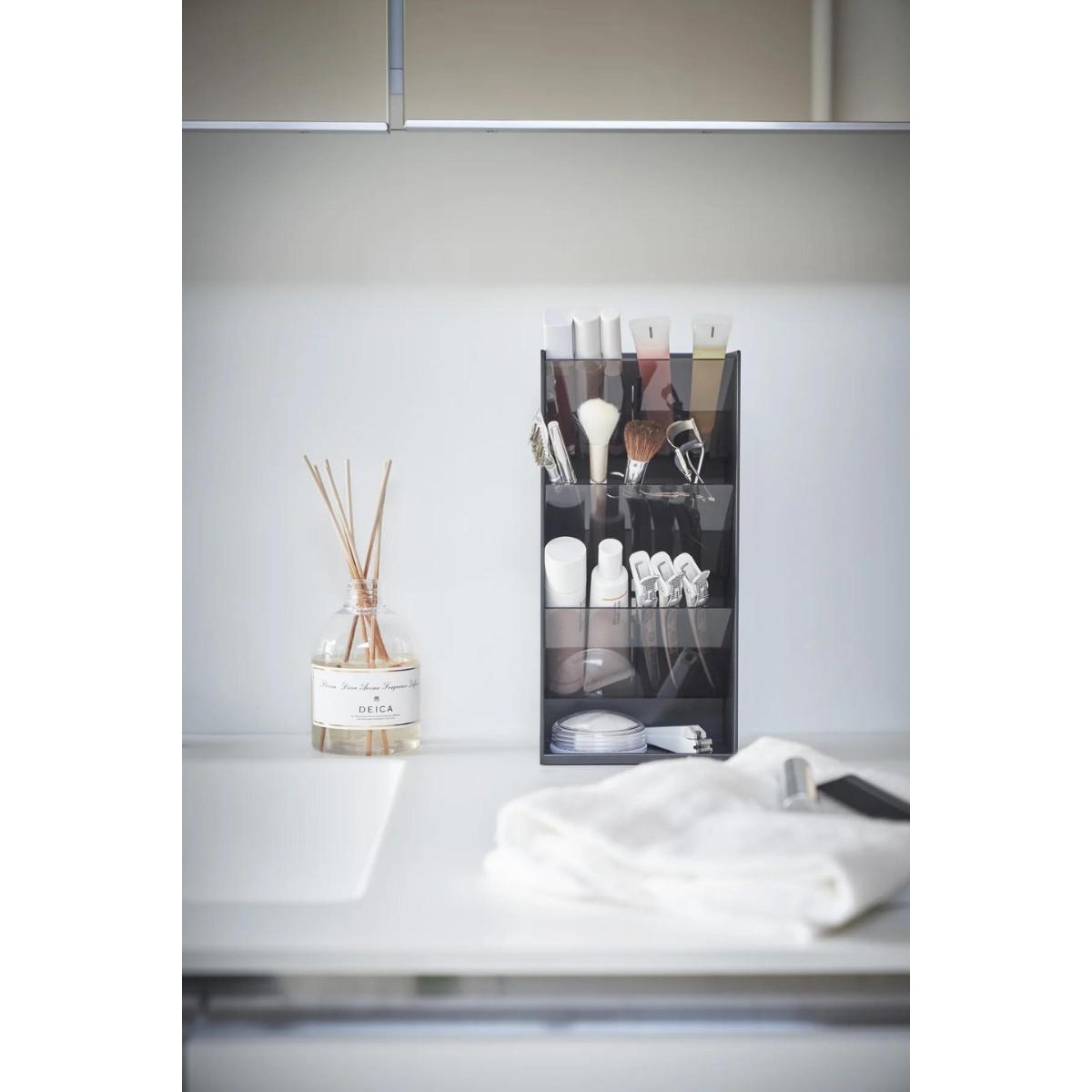 MAKE-UP Aufbewahrungsturm – H25 cm - Schwarz, Kunststoff (7.7/25/12cm) - Yamazaki