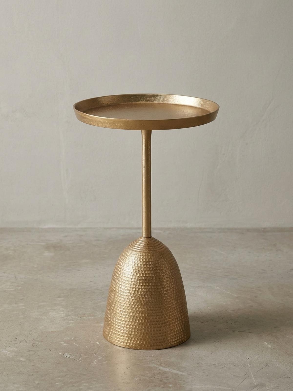 BEISTELLTISCH – Rund Mattgold Aluminium lackiert 33x33x53 cm - Goldfarben, Metall (33/33/53cm) - KADIMA DESIGN