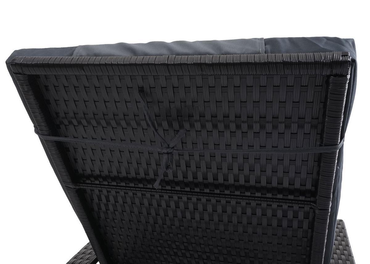 POLY-RATTAN SONNENLIEGE Anthrazit, Grau - Anthrazit/Grau, Kunststoff (71/108/197cm) - MCW