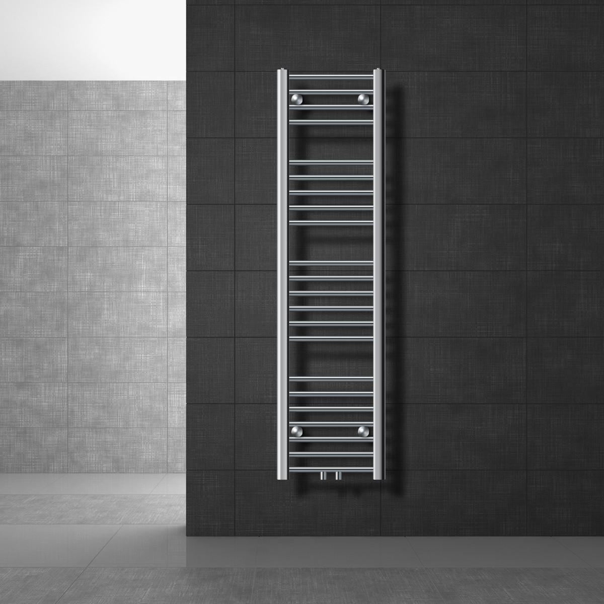 BADHEIZKÖRPER Sahara 300x1400 mm Chrome gerade mit Mittelanschluss - Chromfarben, Metall (30/140/3cm) - LuxeBath