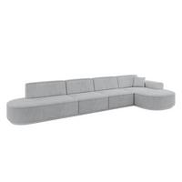 ECKSOFA Ottomane Rechts MARI-L3-v3 - 413x171x83 cm Grau Cord - Schwarz/Grau, Holzwerkstoff/Kunststoff (171/413cm) - ALTDECOR