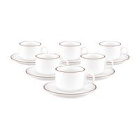 ESPRESSOTASSEN MIT UNTERTASSEN Sento Home Pure Lines Cocoa Brown 80 ml 6er Set - Hellbraun, Keramik (0.08L) - Seltmann Weiden