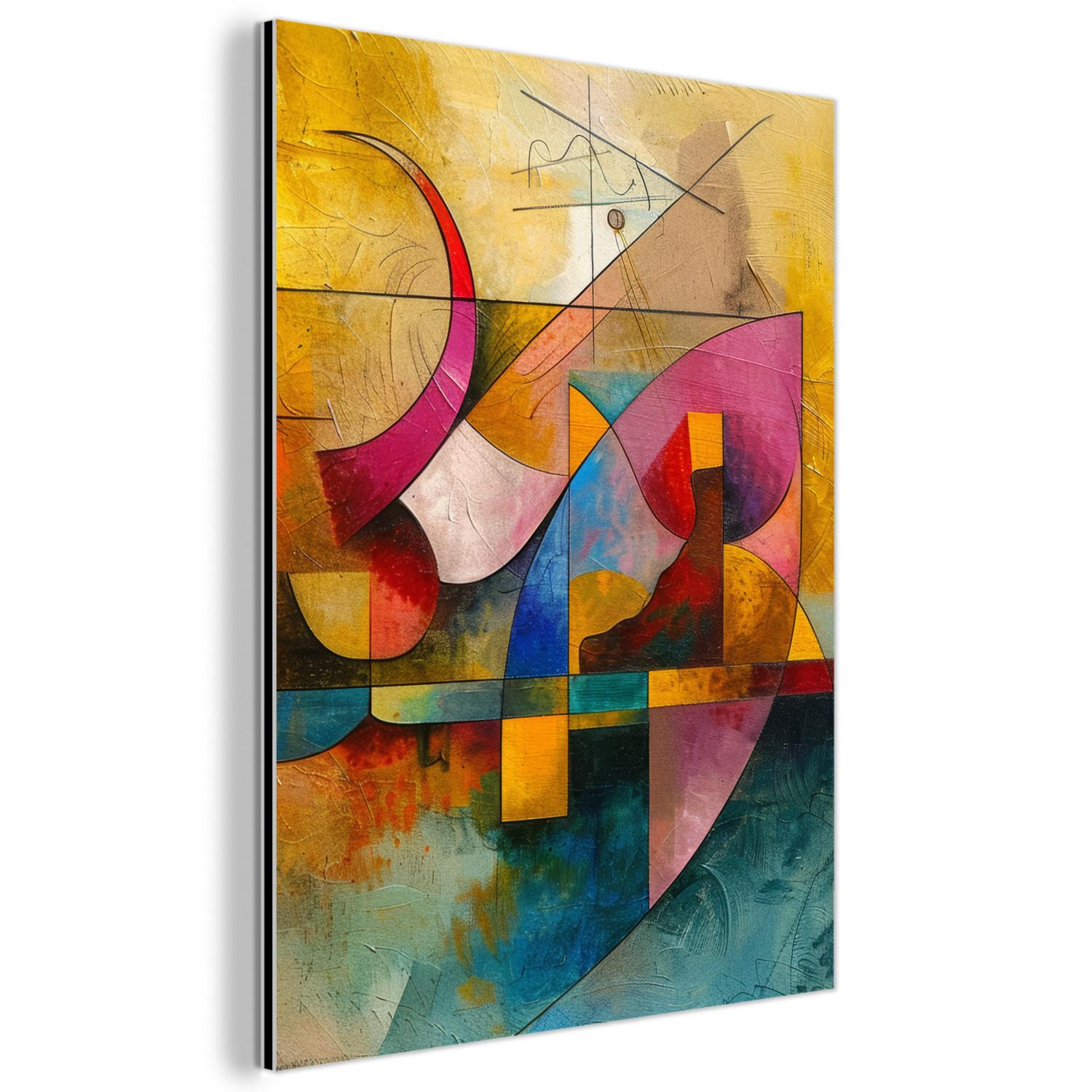 METALLBILD Kunst - Abstrakt - Modern 30x40 cm - Gelb, Metall (30/40cm) - MuchoWow