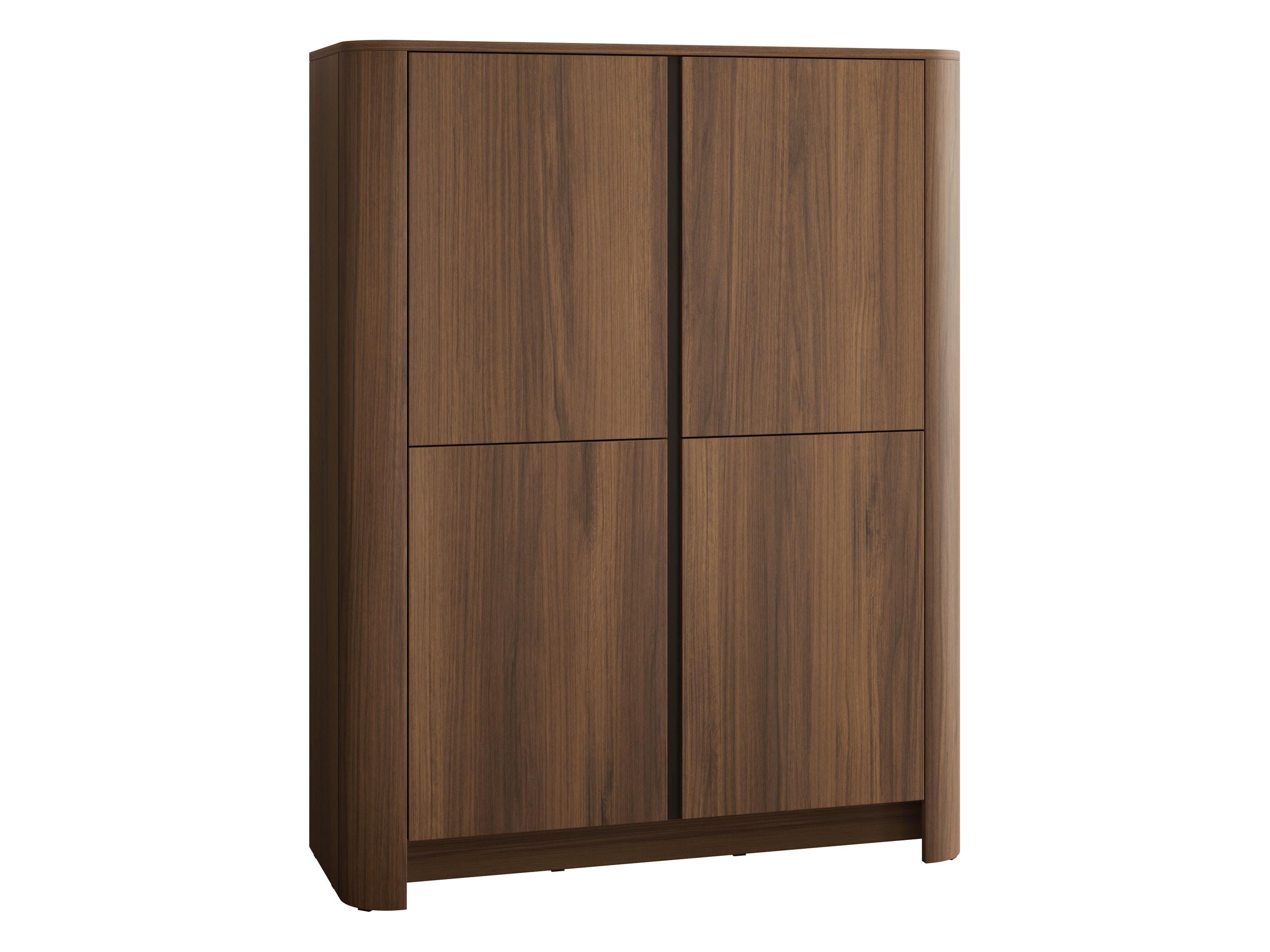 KOMMODE Bari K103 - Nussbaumfarben/Schwarz, Holzwerkstoff/Kunststoff (103/132/39cm) - MIRJAN24