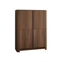 KOMMODE Bari K103 - Nussbaumfarben/Schwarz, Holzwerkstoff/Kunststoff (103/132/39cm) - MIRJAN24