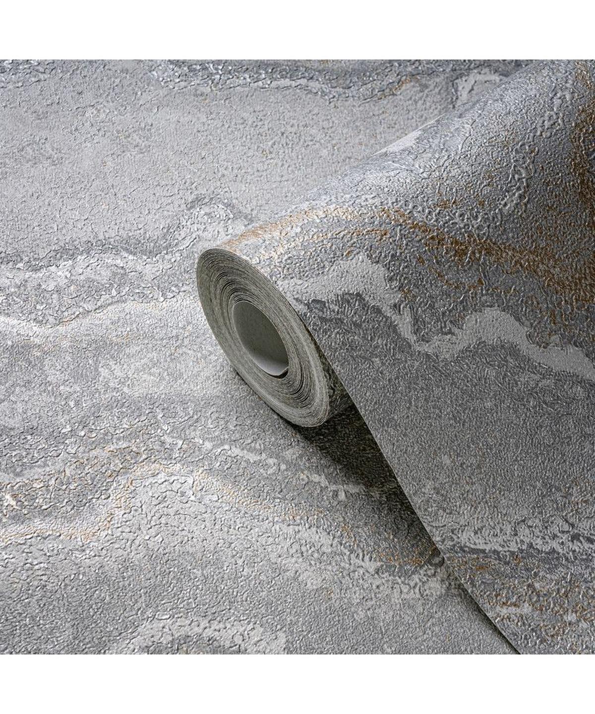 VLIESTAPETE Silber 53/1005 cm - Silberfarben, Textil (53/1cm) - KUNSTLOFT