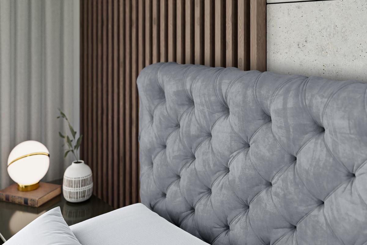 BOXSPRINGBETT BOXI8 KING - 140x200 - H3/H4 - Grau - Grau, Holzwerkstoff (140/200cm) - ALTDECOR