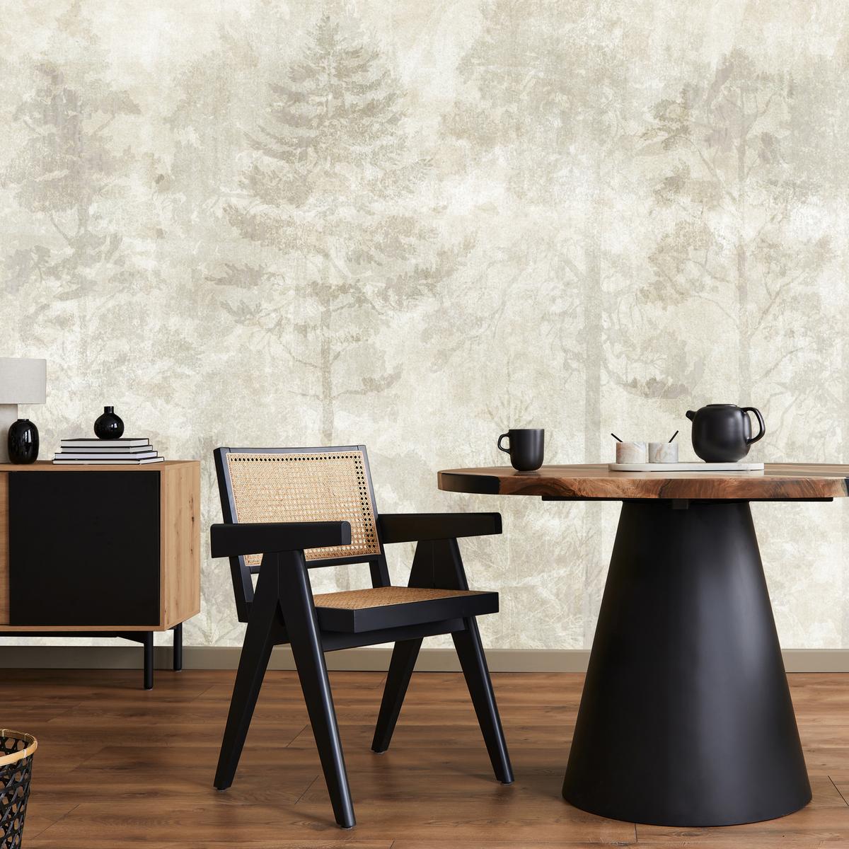 FOTOTAPETE für Wohnzimmer Boho Wald Bäume Beton Abstrakt Vintage Beige 250x175 - Beige/Braun, Papier (250/175cm) - Muralo