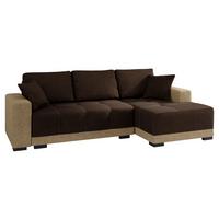 ECKSOFA Dallas, Seite: Rechts - Beige/Schwarz, Holz/Textil (240/140cm) - MIRJAN24