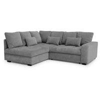 ECKSCHLAFSOFA Ramo mit Bettkasten, Topper gratis, Grau, links - Schwarz/Grau, Textil (190/229cm) - Beautysofa