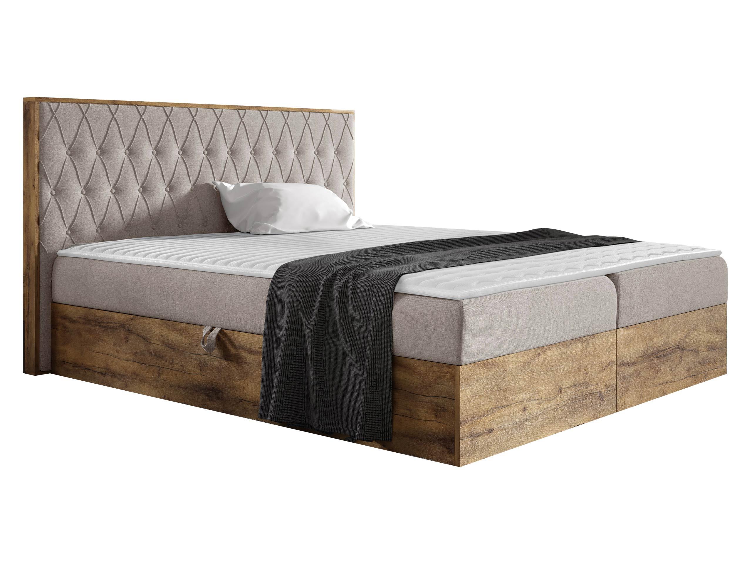 BOXBETT Wood 6 - H3 - Naturfarben, Holz/Textil (160/200cm) - MIRJAN24