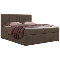 BOXBETT INERO 140/200 - Braun Velvet - Topper T25 - H3 - Schwarz/Braun, Kunststoff/Textil (140/200cm) - MKS