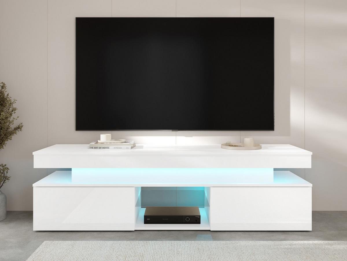 TV-LOWBOARD Glossa 2D 190 - Weiß, Holzwerkstoff/Kunststoff (190/54/39cm) - MIRJAN24