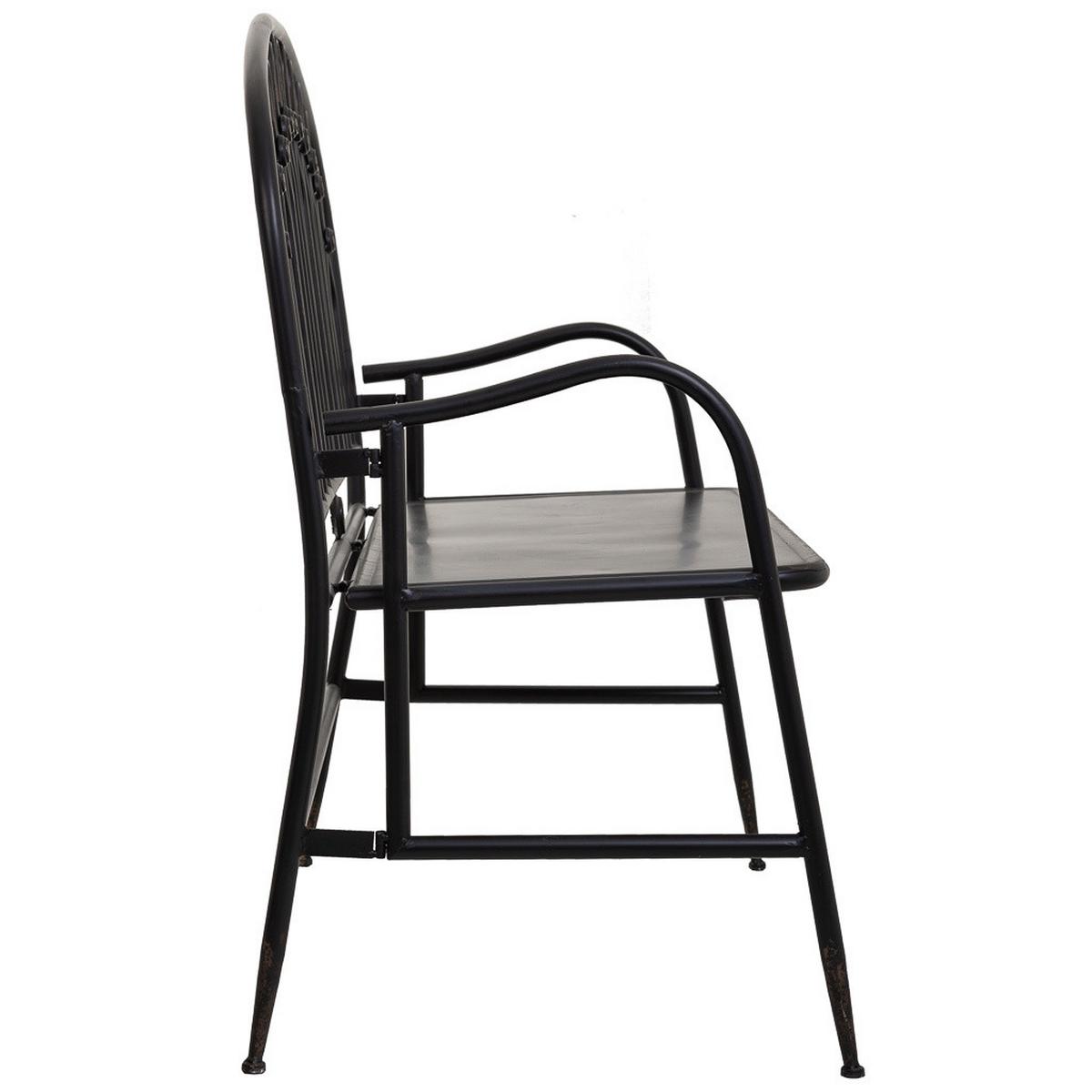 BANK 118x56x98 - Schwarz, Metall (118/98/56cm) - Wanderlust