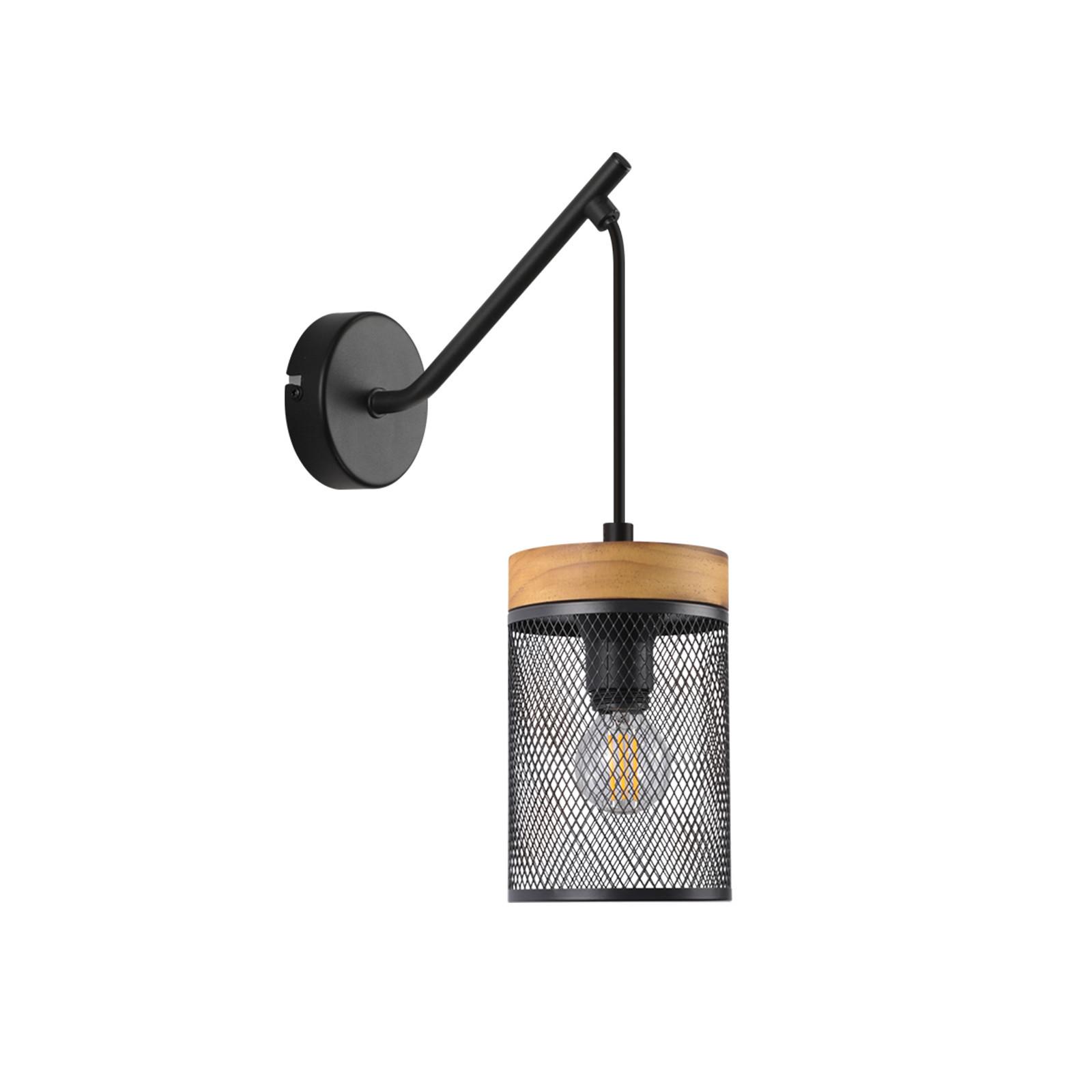WANDLEUCHTE Nyth 15.5/10/33 cm - Schwarz, Holz/Metall (10/33/15.5cm) - ZMH