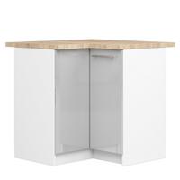 UNTERSCHRANK Weiß, Metallisch Glanz 85/90/46 - Silberfarben/Weiß, Holzwerkstoff (90/85/46cm) - RAUMHIRSCH FURNITURE