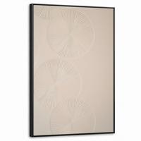 LEINWAND Bilder mit Rahmen - Japandi - Beige - Modern - 60x90 - Ecru, Textil (60/90cm) - MuchoWow