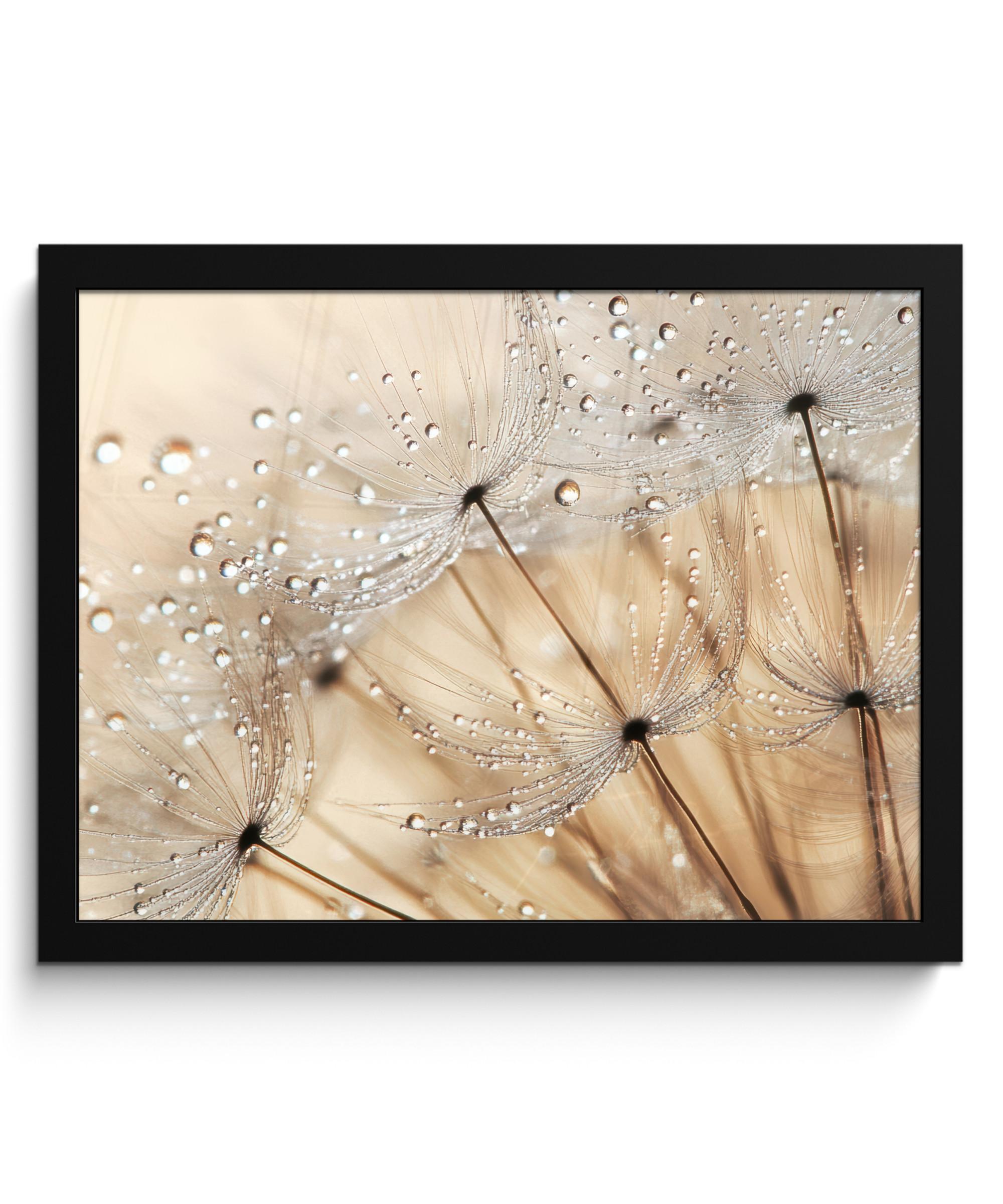 POSTER MIT RAHMENGERAHMTES BILD Löwenzahn - Abstrakt - Natur - Beige 40x30 cm - Braun, Papier (40/30cm) - MuchoWow