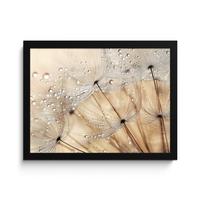 POSTER MIT RAHMENGERAHMTES BILD Löwenzahn - Abstrakt - Natur - Beige 40x30 cm - Braun, Papier (40/30cm) - MuchoWow