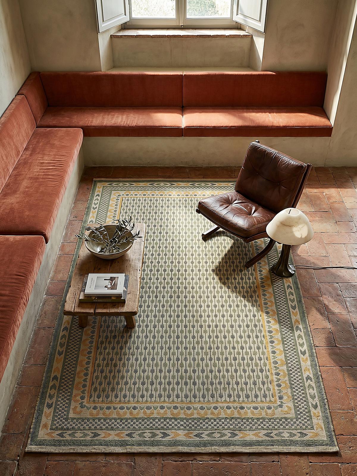 JUTETEPPICH CAM, im Boho-Stil, Grün-Gelb, 200 x 290 cm - Grün, Textil (290/200cm) - KADIMA DESIGN
