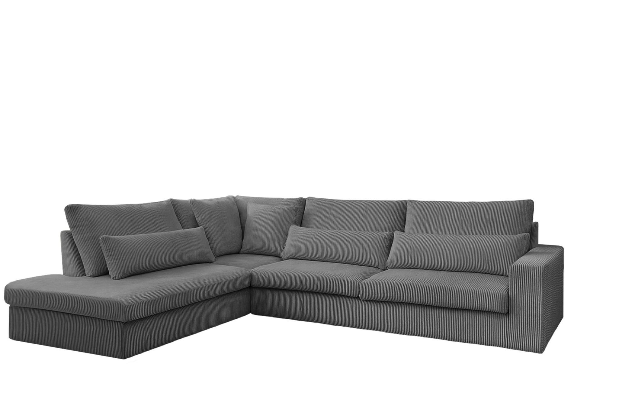 ECKSOFA Thora - Grau, Holzwerkstoff/Textil (315/245cm) - Fun Möbel