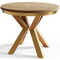 ESSZIMMERTISCH LOFT, ausziehbarer Tisch 120 cm/200 cm, Farbe: Braun, mit Metallbeinen in Farbe Gold - Goldfarben/Braun, Holzwerkstoff (120/120/76cm) - Alpi-Möbel