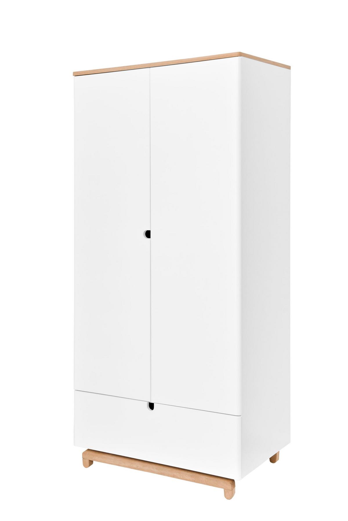 KINDERKLEIDERSCHRANK Nomi, 2-türig – ideal für das Kinderzimmer Weiß - Weiß, Holzwerkstoff (90/190/50cm) - RAUMHIRSCH FURNITURE